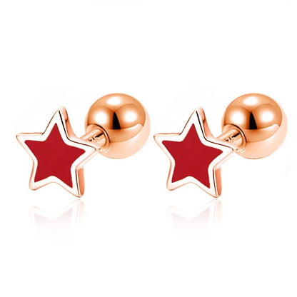 Aretes Bolita con Corazón o Estrella