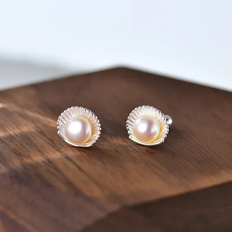Aretes Concha con Perla