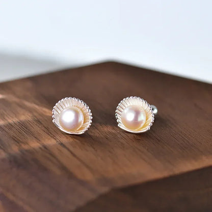 Aretes Concha con Perla