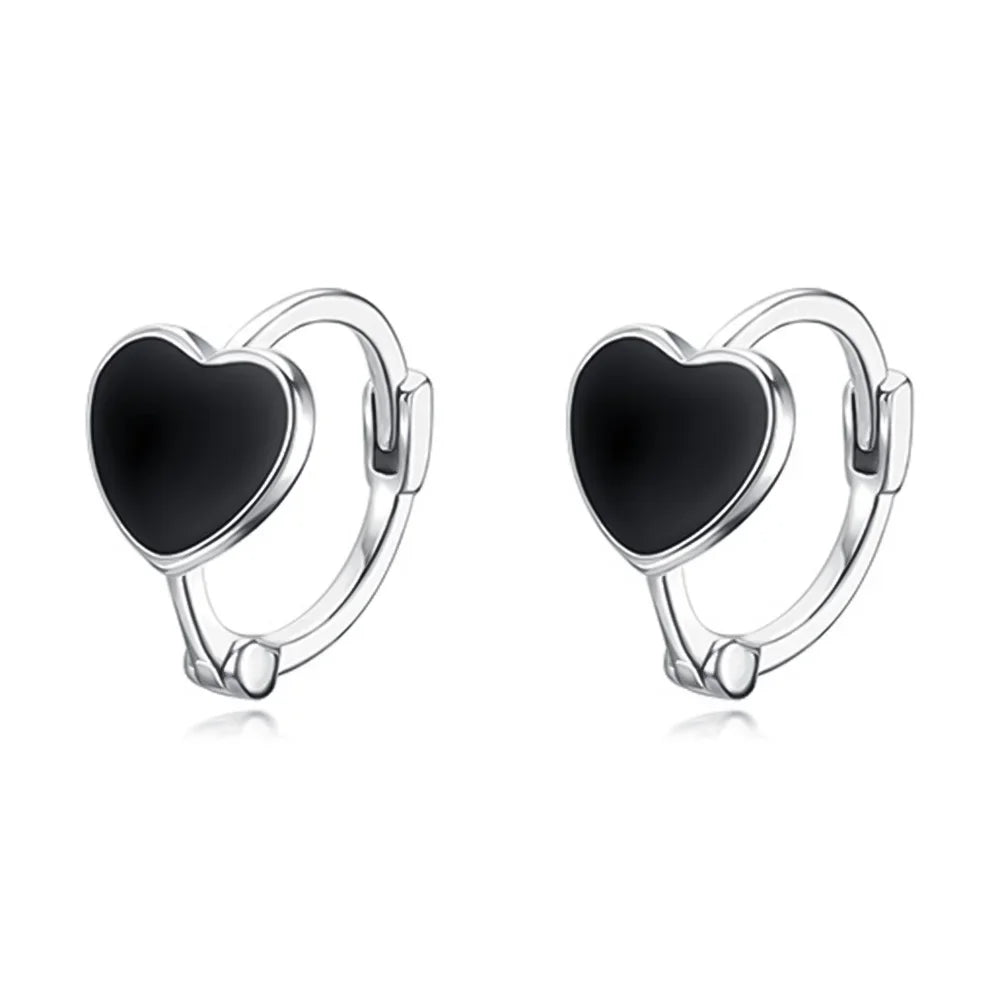 Arracadas con Dije Esmaltado Negro