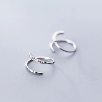 Arracadas Mini Dobles con Zirconias para Cartílago