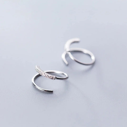 Arracadas Mini Dobles con Zirconias para Cartílago