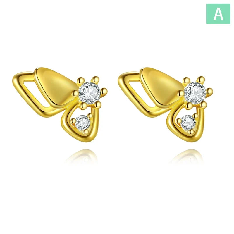 Aretes Mariposa con Zirconias en Cuatro Estilos