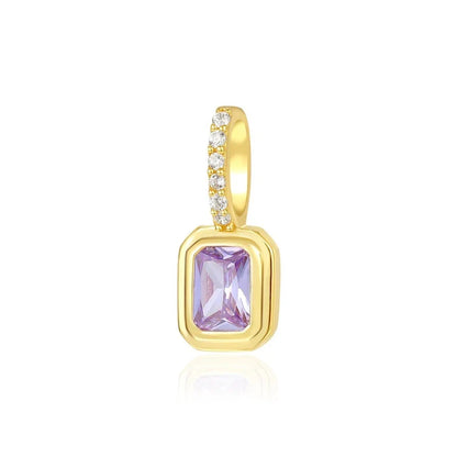 Dije Cuadrado con Zirconia de Color
