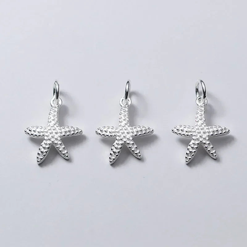 Dije Estrella de Mar Plateada o Envejecida