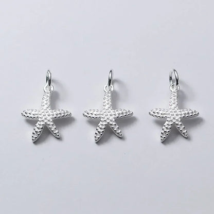 Dije Estrella de Mar Plateada o Envejecida