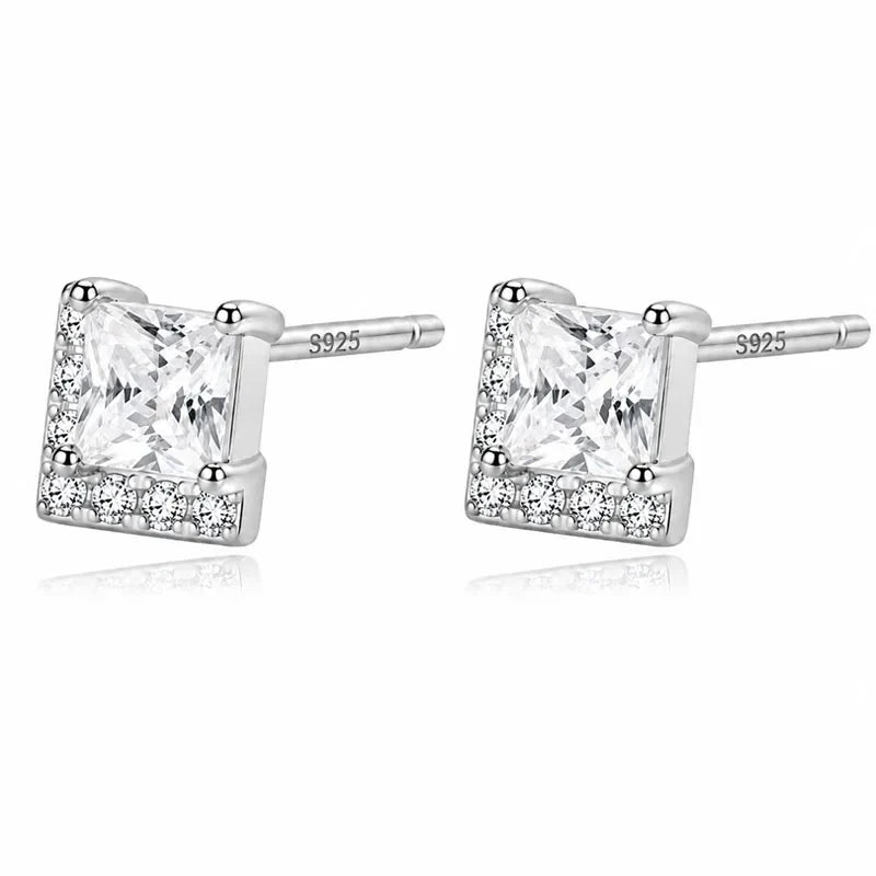 Aretes Zirconia Cuadrada