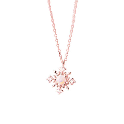 Collar Copo de Nieve con Piedras Brillantes