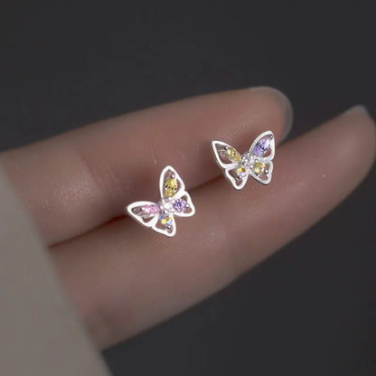 Aretes Mariposa con Zirconias de Color