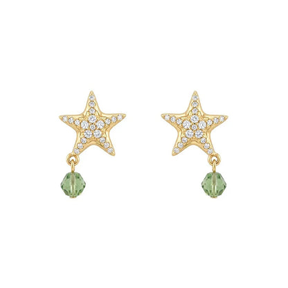Aretes Estrella de Mar Dorada con Zirconias
