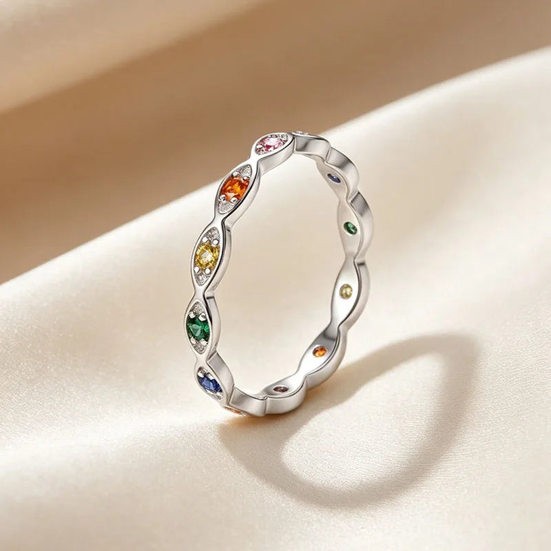 Anillo Multicolor de Zirconias