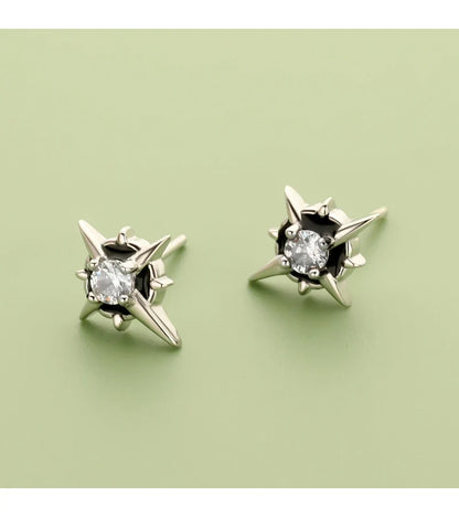 Aretes Estrella con Zirconia Negra o Blanca