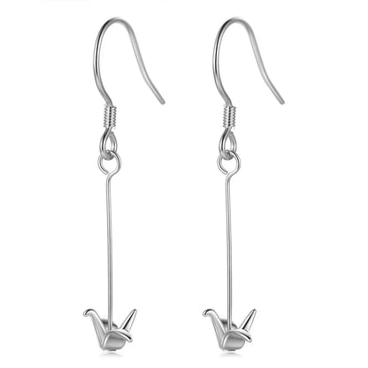 Aretes Largos Grulla de Papel