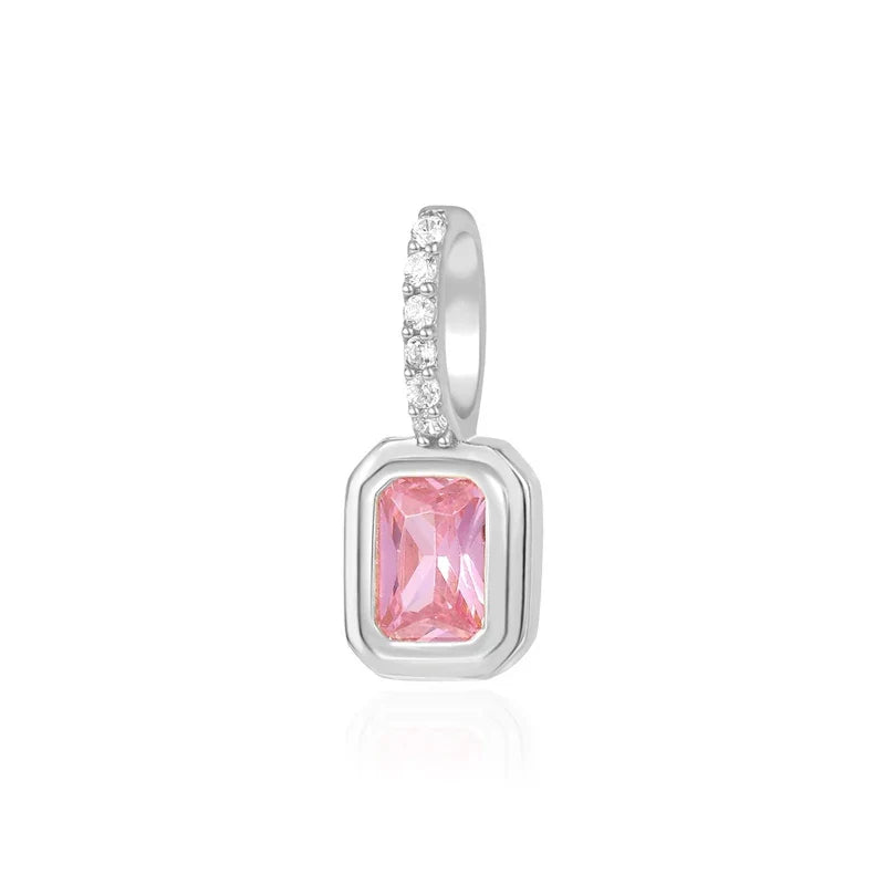 Dije Cuadrado con Zirconia de Color