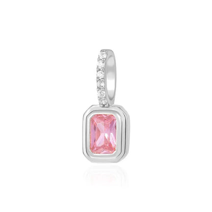 Dije Cuadrado con Zirconia de Color