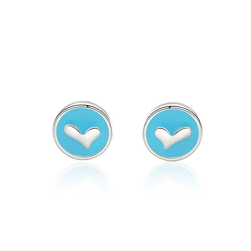 Aretes Corazón Azul