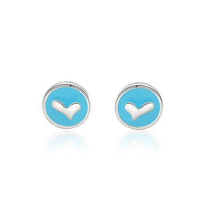 Aretes Corazón Azul