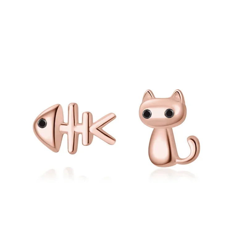 Aretes Gato y Espina de Pescado