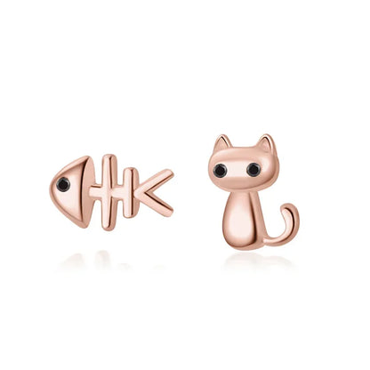 Aretes Gato y Espina de Pescado