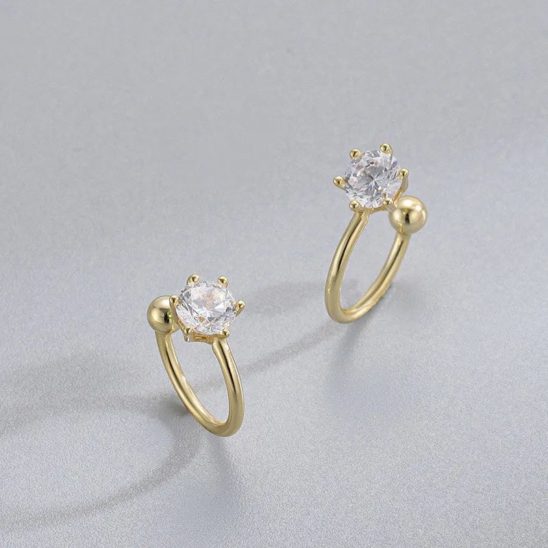 Aretes de Clip con Zirconia en Seis Garras