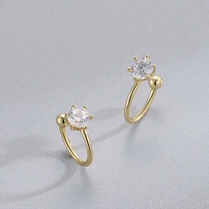 Aretes de Clip con Zirconia en Seis Garras