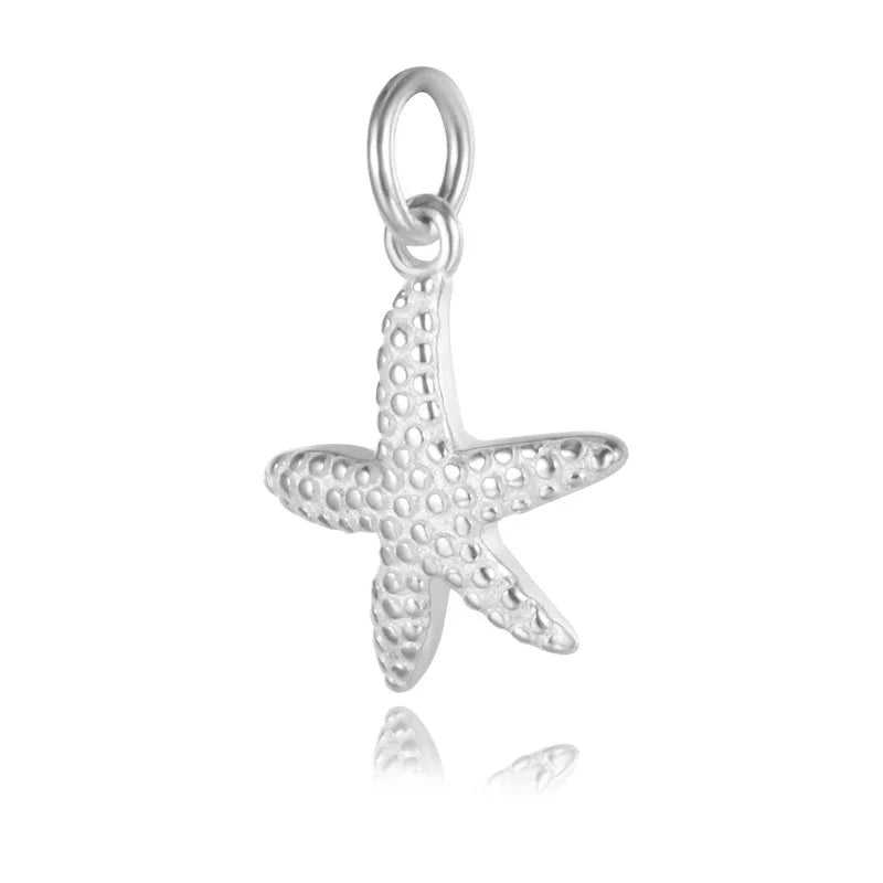 Dije Estrella de Mar Plateada o Envejecida
