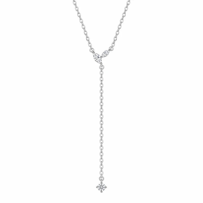 Collar en Y con Flecos y Zirconias