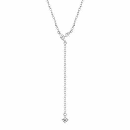 Collar en Y con Flecos y Zirconias