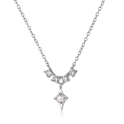 Aretes o Collar Luna y Estrella con Perla