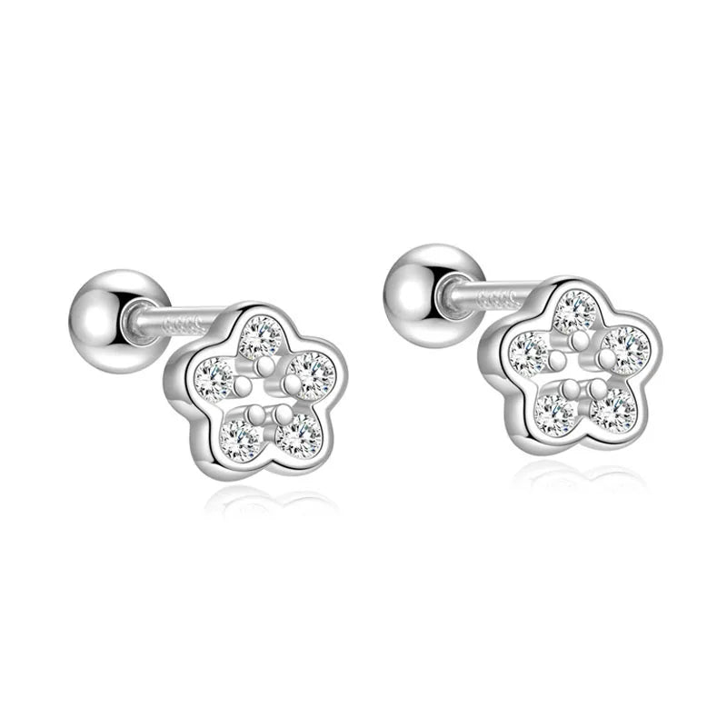 Aretes Flor con Zirconias en Dos Modelos