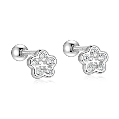 Aretes Flor con Zirconias en Dos Modelos