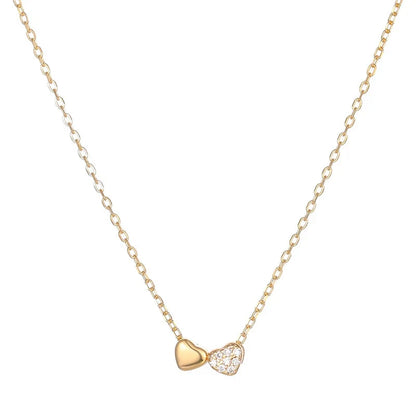 Collar Doble Corazón con Zirconias