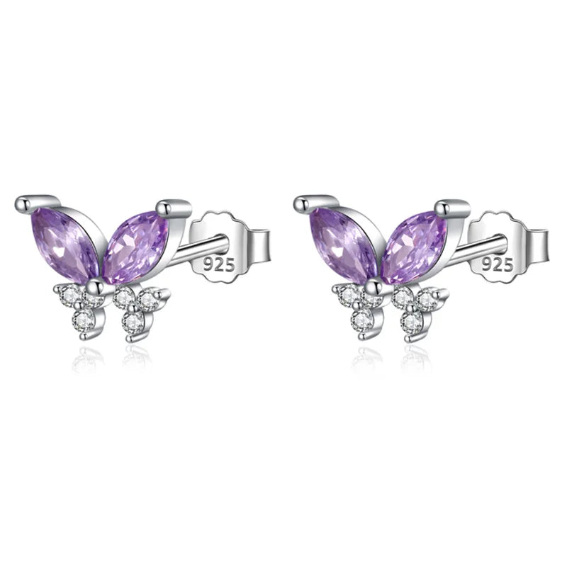 Aretes Mariposa en Blanco o Plateado