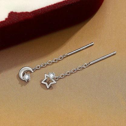 Aretes Luna y Estrella con Borla