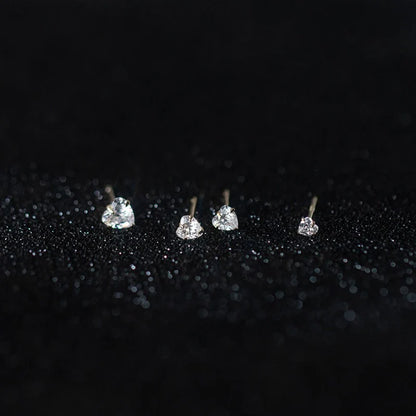Aretes Solitario Corazón de Zirconia
