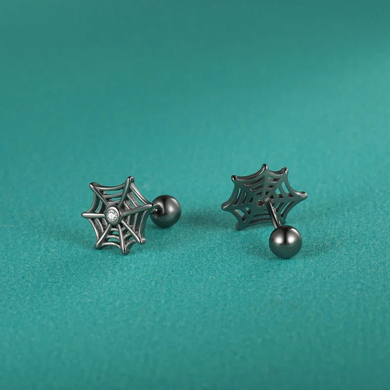 Aretes Telaraña Negra