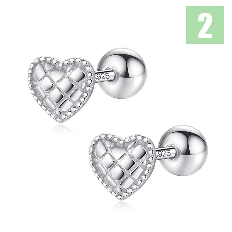 Aretes Corazón en Cuatro Estilos