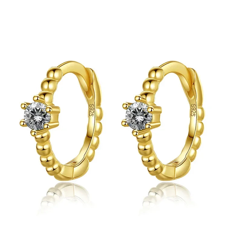 Arracadas Pequeñas Unisex con Zirconia de Color