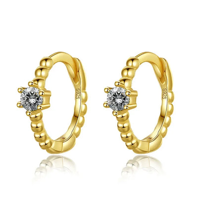 Arracadas Pequeñas Unisex con Zirconia de Color