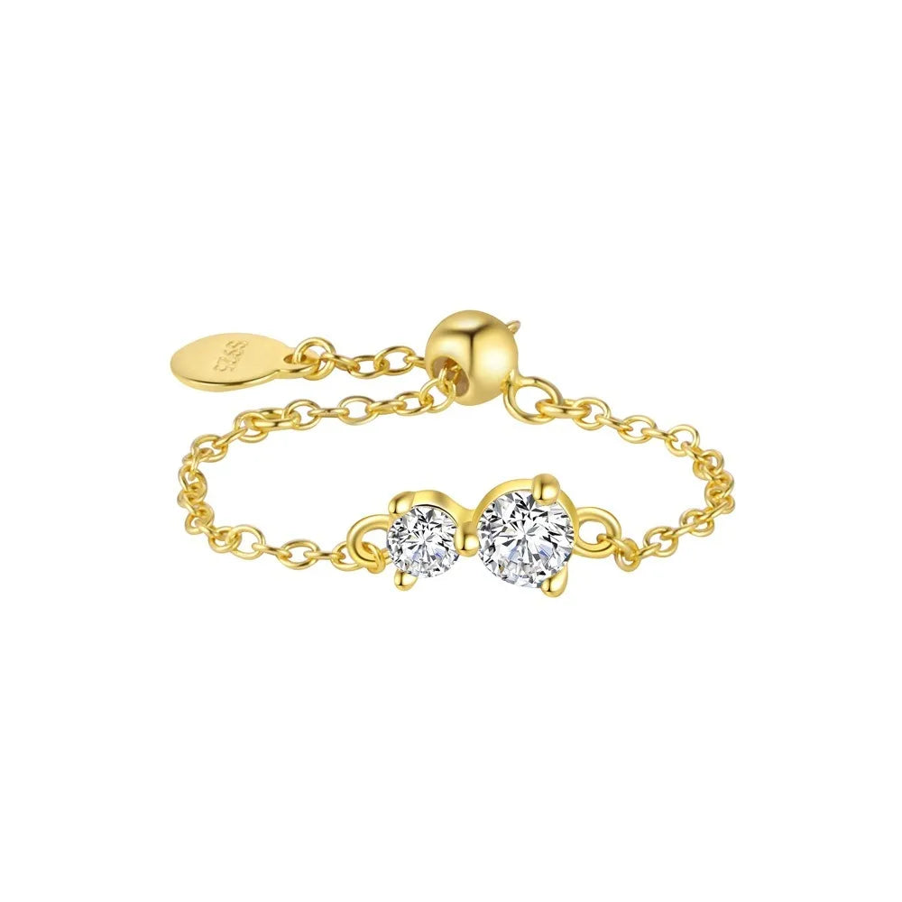 Anillo Cadena con Mariposa, Cruz o Perla