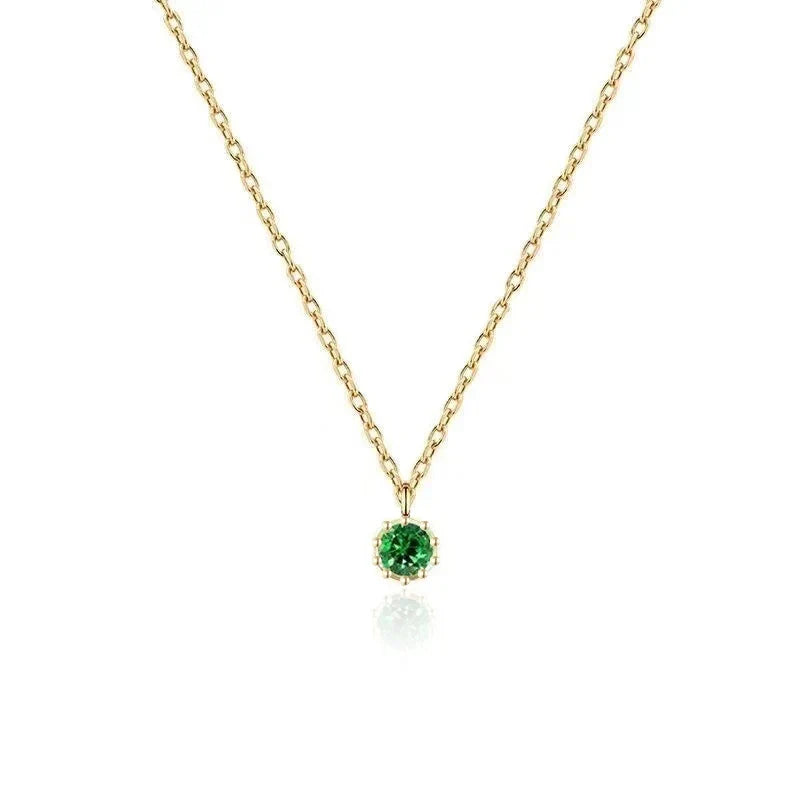 Collar Mini con Piedra Verde