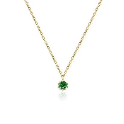 Collar Mini con Piedra Verde