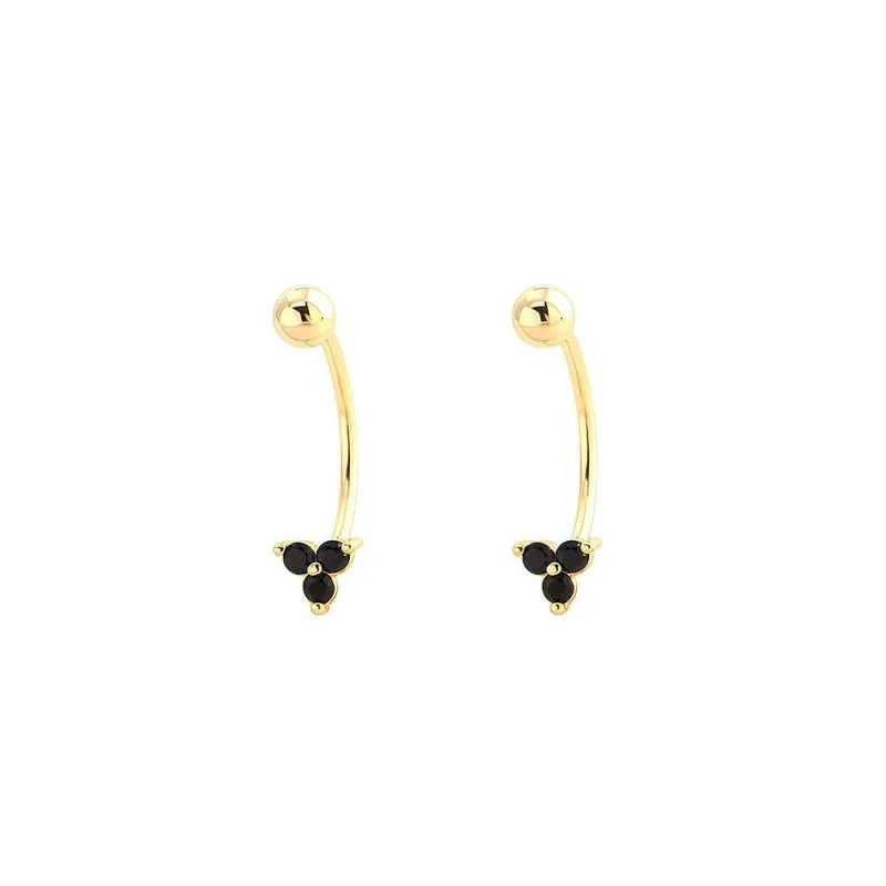 Aretes en C con Tréboles de Zirconia
