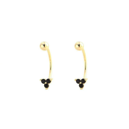 Aretes en C con Tréboles de Zirconia