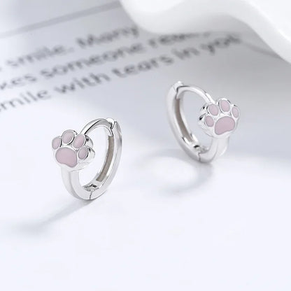 Arracadas Huellita de Gato Rosa