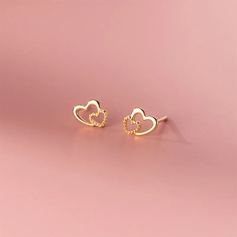 Aretes Botón Corazón