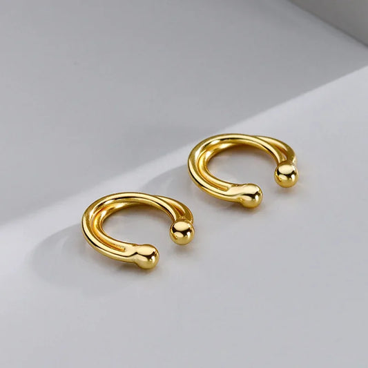 Aretes de Clip Geométricos Minimalistas