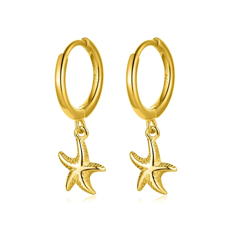 Arracadas con Estrella de Mar Colgante