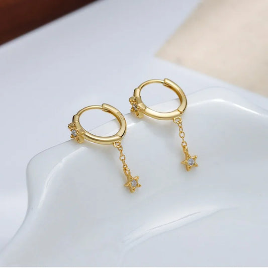 Aretes Estrella con Flecos