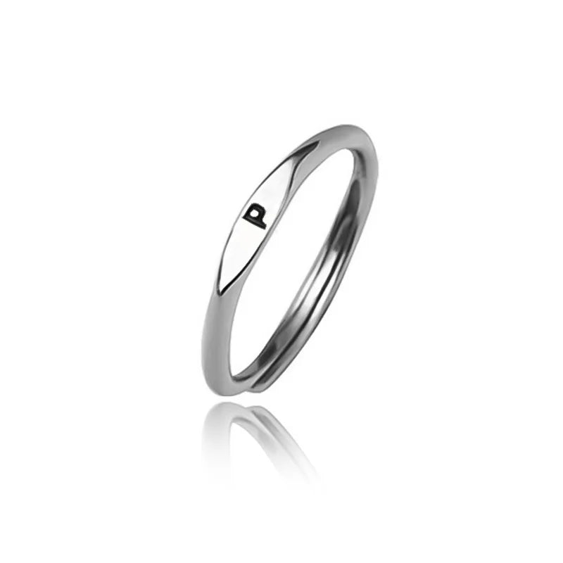 Anillo Letra Inicial Brillante